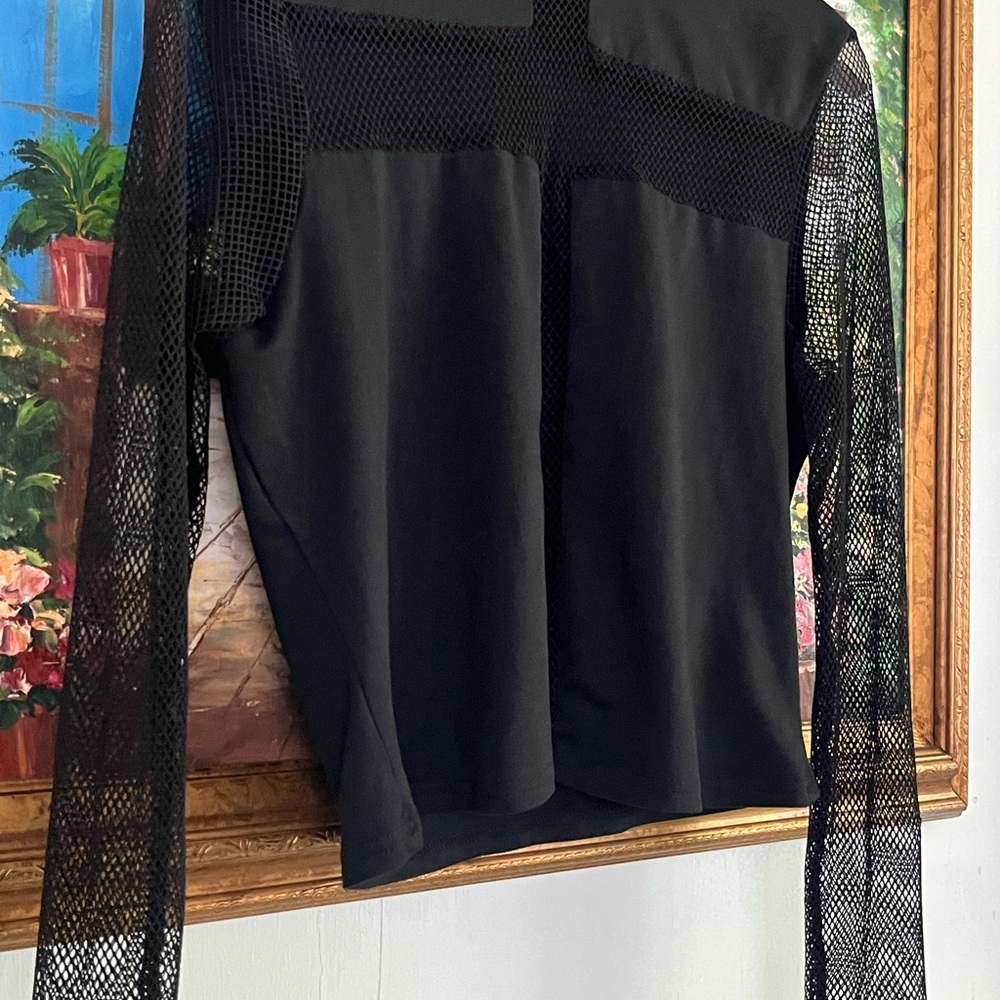 Goth fishnet crop shirt
